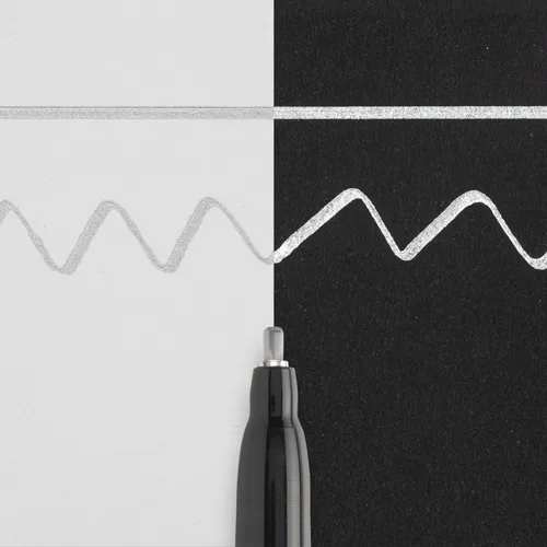 Vista 4 de SAKURA Pentouch XPSK-C-53 - Bolígrafo de caligrafía, punta fina de 0.071 in, color plateado