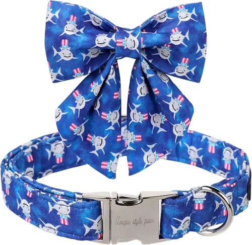 Vista 11 de Unique style paws Bandana para perro con bandera del Día de la Independencia, ideal para perros pequeños, medianos y grandes