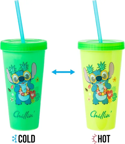 Vista 197 de Silver Buffalo Disney Nightmare Before Christmas Character Grid - Paquete de 4 vasos de plástico que cambian de color, 24 onzas