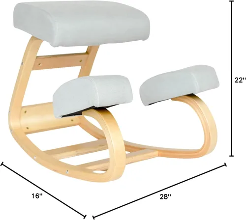 Vista 4 de Sleekform Silla ergonómica de rodillas Taburete balanceado de madera Silla de postura para malas espaldas, dolor de cuello y alivio de tensión