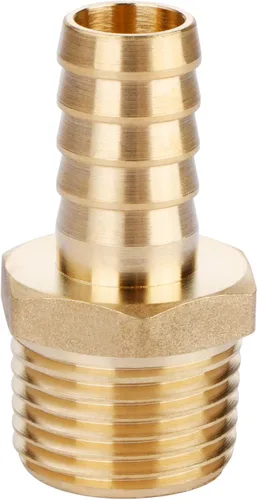 U.S. Solid Accesorio de Manguera de Latón, Adaptador, Accesorios de Tubería Macho de Púa de 1/2" x 1/2" NPT
