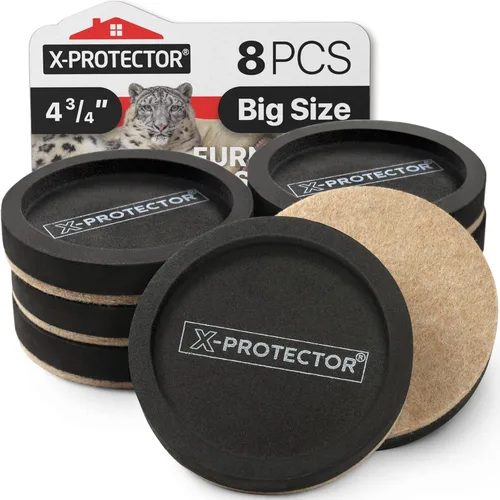 Vista 14 de X-Protector Deslizadores de Fieltro para Muebles para Pisos de Madera Dura y Juego de Herramientas Elevadoras de Muebles - 4 PCS Deslizadores de 3