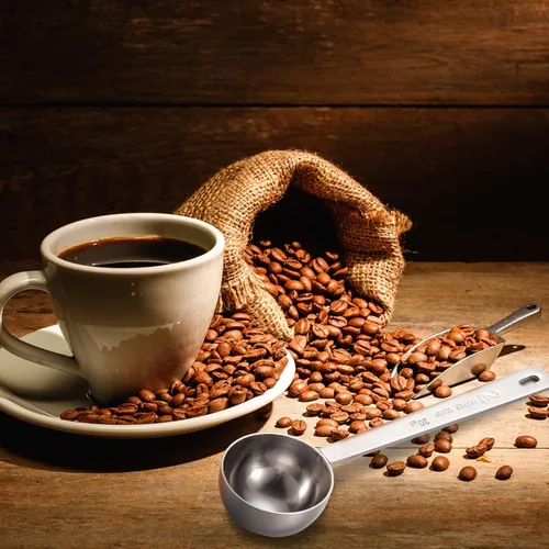 Vista 6 de Geiserailie 4 cucharadas de 2 cucharadas con mango largo, cuchara medidora de acero inoxidable de 1.0 fl oz para café, leche y fruta en polvo, té