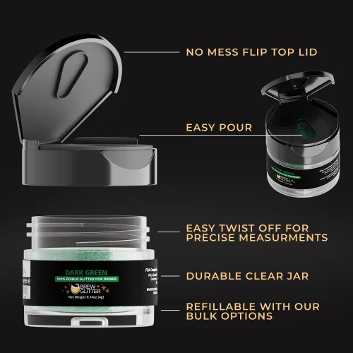 Vista 84 de Brew Glitter - Purpurina comestible rosa claro para bebidas, cócteles, cerveza y bebidas 1 frasco de 4g