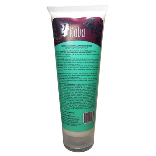 Vista 6 de Mascarilla de tratamiento capilar Kaba para cabello seco dañado, fabricado con extractos naturales, promueve el crecimiento, acondicionamiento
