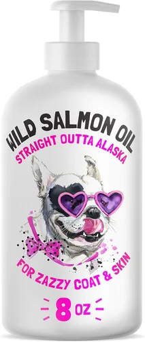 Aceite de salmón salvaje de Alaska para perros y gatos Pure Fish Omega 3 6 9 ácidos grasos líquidos EPA DHA Suplemento para la piel y el pelaje