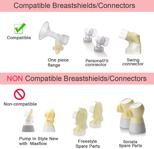 Vista 3 de 4 tubos de repuesto y repuesto compatibles con el extractor de leche avanzado Medela Older in Style, sin BPA (4 piezas)