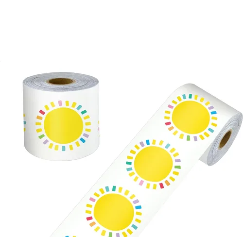 Vista 18 de Carson Dellosa Kind Vibes - 65 pies de bordes para tablón de anuncios de arcoíris, 1 rollo de ribete bohemio para pizarra rodante, corcho