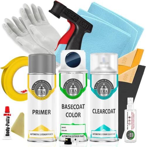 Vista 10 de ERA Paints 27R - Tinta azul metálico para MAZDA Exact Match Automotive Touch Up Paint Spray - Kit esencial 2K