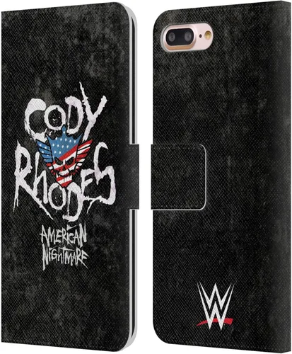 Vista 108 de Head Case Designs Officially Licensed WWE American Nightmare Flag Cody Rhodes Leather Wallet Case Compatible with Apple iPhone 7 Plus/iPhone 8 Plus