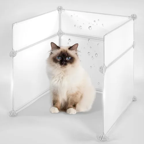 Vista 7 de MEEXPAWS Caja de arena para gatos, protector contra salpicaduras extra grande, 28 pulgadas de largo x 21.5 pulgadas de ancho x 18 pulgadas de alto