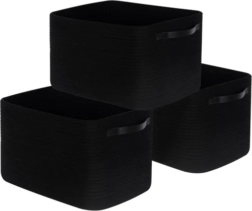 MINTWOOD Design Paquete de 3 canastas de almacenamiento para estantes, canastas decorativas para organizar, canastas tejidas para almacenamiento,