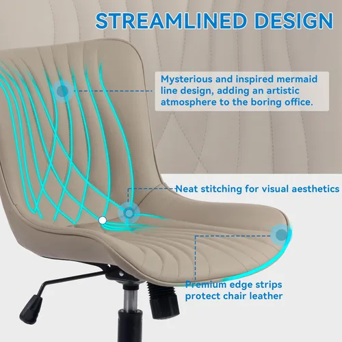 Vista 63 de YOUNIKE Silla de oficina, silla de escritorio sin brazos con ruedas, sillas giratorias ajustables para computadora de oficina en casa, silla