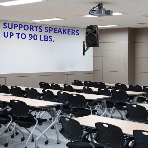Vista 7 de LyxPro LYXWSB15B - Soporte de altavoz de montaje en pared para audio profesional, juego de 2 pares de soportes de metal resistente, soporta 90