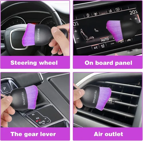 Vista 7 de Cepillo de Limpieza Interior de Automóvil, Plumero Interior de Automóvil, Cepillo de Detallado de Automóvil Cepillo Quitapolvo, Herramienta