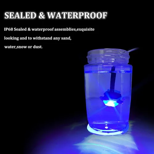 Vista 4 de PSEQT 3 luces LED redondas para cubierta interior, travesaño de cortesía, luz de utilidad para escalones marinos, iluminación impermeable para Azul