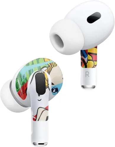 Vista 2 de MightySkins - Fundas compatibles con Apple AirPods Pro 2 - Cartoon Mania Funda protectora de vinilo duradera y única Fácil de aplicar, quitar