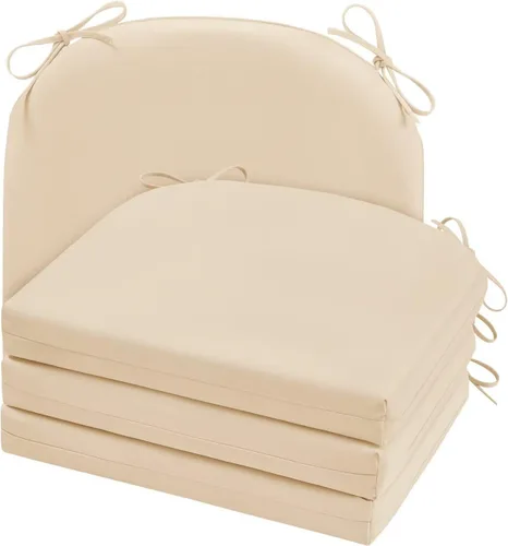 Vista 32 de Cozyide Cojines para sillas de exterior, cojines de asiento de patio impermeables con correas ajustables, cojines cuadrados para sillas de patio