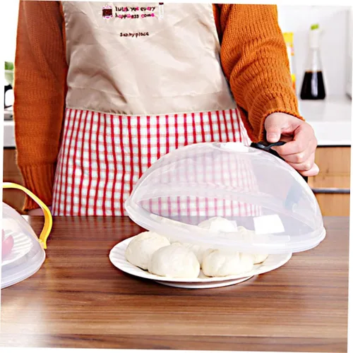 Vista 7 de SHERCHPRY Cubierta de aceite reutilizable portátil con mango negro, cubierta versátil para alimentos para microondas y cocina, evita alimentos