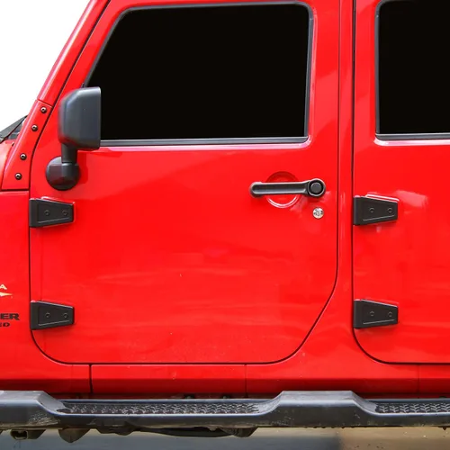 Vista 3 de JeCar Cubiertas de Bisagras de Puerta ABS Accesorios Exteriores para Jeep Wrangler JK JKU 2007-2018, Negro