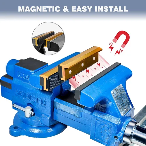 Vista 6 de Mordazas de Tornillo de Banco de 4 pulgadas, Almohadillas Cubiertas Universales Suaves para Mordazas de Tornillo con Imán Fuerte, Protector