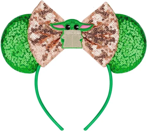 Vista 30 de FANYITY Orejas de ratón, diadema de lentejuelas con orejas de ratón para niños, niñas y mujeres (TW)