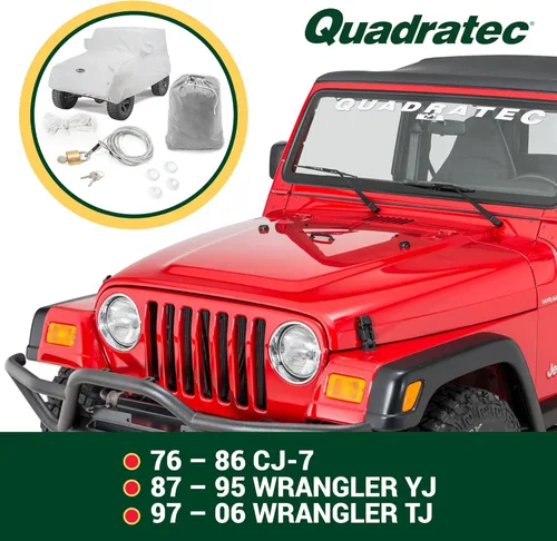 Vista 6 de Quadratec Softbond - Funda para automóvil de 3 capas, compatible con Jeep CJ, Wrangler TJ y YJ 1976-2006, cubierta para Jeep Wrangler de 2 puertas