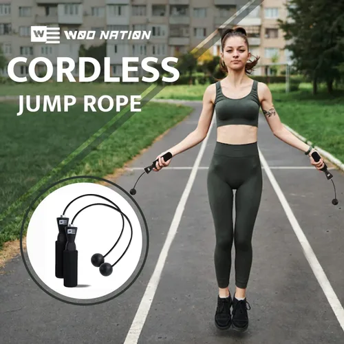 Vista 5 de WOD Nation Ropeless Jump Rope for Men & Women - Cordless Jump Ropes for Fitness