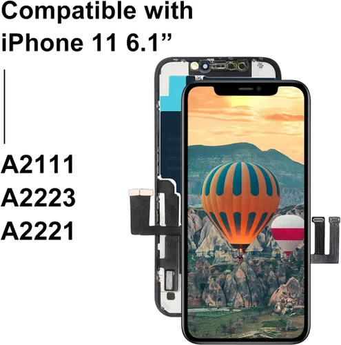 Vista 2 de para iPhone 11 Reemplazo de Pantalla 6.1", Pantalla Táctil 3D COF LCD Digitalizador para A2111, A2223, A2221 con Kit de Herramientas de Reparación +