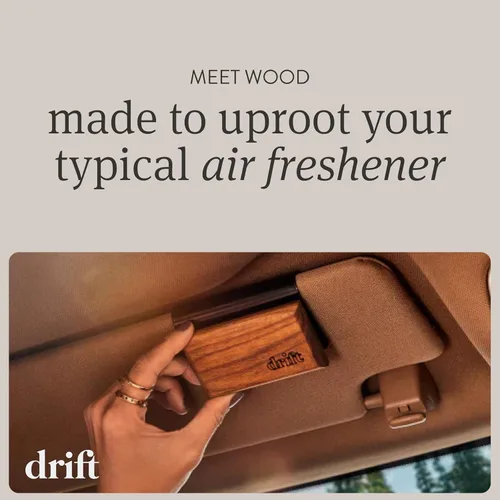 Vista 3 de Ambientador para coche Drift - El ambientador de madera original - Eliminador de olores para coche - Aroma duradero - Clip de metal - Aceites