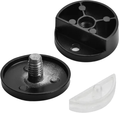 Vista 5 de AccEncyc Negro Mejorado Kit de Montaje para Espejos Sin Marco de 3-5mm, Juego de 4 Piezas con Tornillos Duales y Anclajes de Alta Resistencia