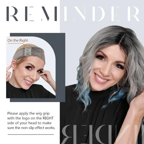 Vista 2 de Dreamlover - Banda de agarre para pelucas, diadema para mantener las pelucas en su lugar, color negro, 2 piezas