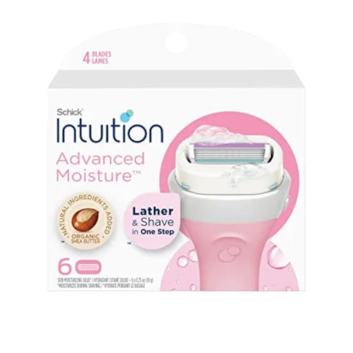 Schick INTUITION - Recambio para maquinillas de afeitar de humedad avanzadas para mujer, repuesto de cuchillas INTUITION con manteca de karité