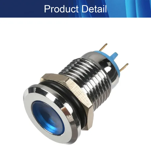 Vista 4 de Aicosineg Azul 24 V 0.47 "Diámetro del agujero Indicador Luz Montaje en Panel de Control Eléctrico 1 unids