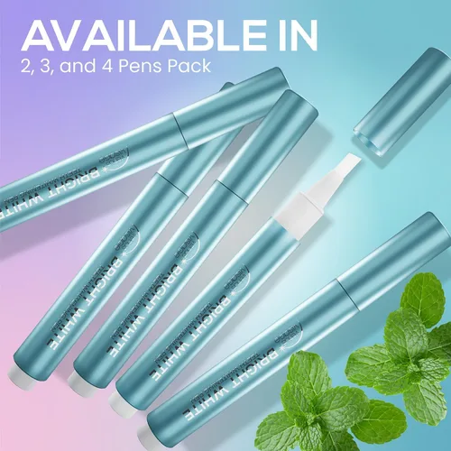 Vista 4 de Venus Visage Bolígrafo blanqueador dental (paquete de 1) – Gel blanqueador de dientes eficaz – Más de 10 usos – Fórmula profesional – Sabor menta