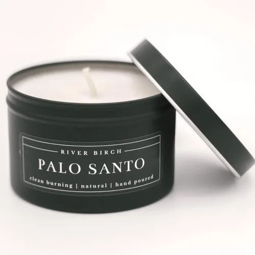 Vista 52 de River Birch Candles - Vela perfumada de almendra + miel, velas de soja de alta calidad, totalmente naturales, no tóxicas, vela de viaje de lata