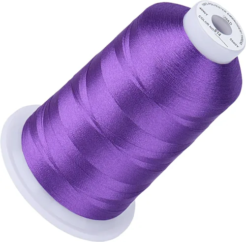 Vista 132 de Simthread 5500 yardas de hilo de bordar, 5000M de alto rendimiento 40WT 100% poliéster – 170+ colores vívidos, clasificado de alta velocidad