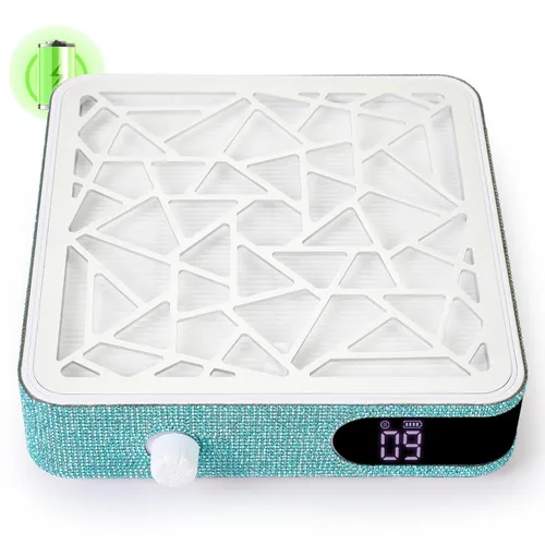 Vista 15 de Colector de polvo de uñas, recolector de polvo inalámbrico para uñas, potente extractor de polvo con ventilador de succión para uñas acrílicas
