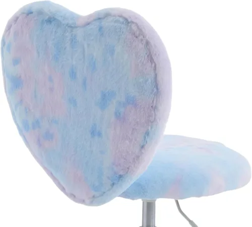 Vista 47 de chairus Silla de escritorio para niños, silla de estudio de piel sintética para adolescentes, silla de tocador ajustable en forma de corazón