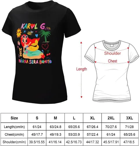 Vista 2 de Karols G Shirt Manana Sera Bonito Camiseta para Mujer, Negro-3
