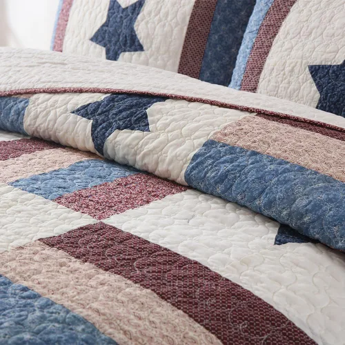 Vista 3 de VISIMISI Juegos de Edredón de Ropa de Cama de Algodón de 3 Piezas Juegos de Cubrecama Reversibles para Todas las Estaciones Niños Colcha de Retazos