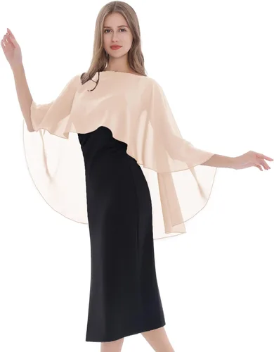 Vista 3 de Capas de gasa suaves para damas de honor, bodas, fiestas formales, vestidos de noche