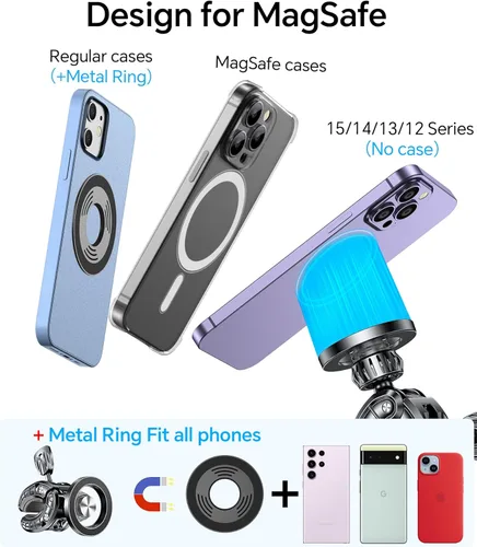 Vista 8 de Coolpow Soporte magnético de teléfono para gimnasio MagSafe【Imanes fuertes】Soporte de teléfono para cochecito con abrazadera de soporte ajustable