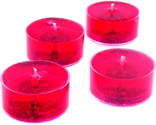4 Pack Unscented Magenta Color Mineral Oil Based Up to 8 Hours Each Tea Lights Candles for Weddings Special Events The Gel Candle Company™