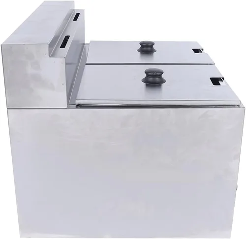 Vista 6 de Freidora comercial de gas de 6 L x 2, freidora de gas profundo de acero inoxidable con doble cestatapa para el hogar, restaurantes, papas fritas