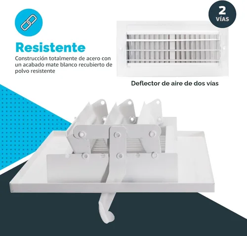 Vista 5 de EZ-FLO Cubierta de ventilación de aire de 10 x 4 pulgadas (apertura de conducto) para pared o techo, registro de ventilación bidireccional, cubierta