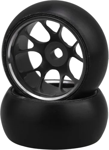 Vista 2 de BQLZR RC 1:28 Neumático de coche negro en forma de Y de repuesto para WL K989 Juego de 4