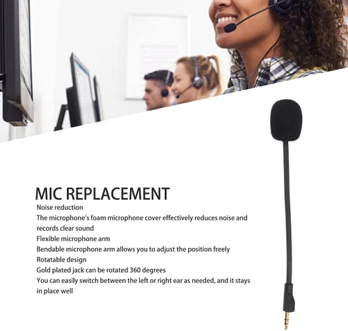 Vista 3 de Diyeeni Replacement Game Mic for G PRO and G PRO X, Detachable Microphone Boom, PC Gaming Headsets Mic with 3.5mm Jack, Reduces Noise