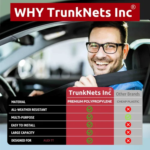 Vista 5 de Red de carga elástica para maletero para Audi TT TTS 1999-2023 - Accesorios de automóvil - Organizador y almacenamiento de maletero - Red de carga