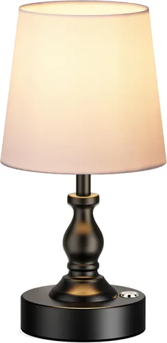 Vista 10 de PARTPHONER Mini lámpara de mesa LED inalámbrica, lámpara recargable de 5200 mAh operada por batería, brillo de 3 niveles, lámpara de escritorio